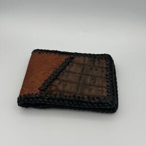 Oaxaca Handmade Real Leather & Crocodile Skin Bifold Wallet